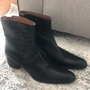 Freelance Paris Genuine Leather Pointed Almond Toe Heeled Boots 38